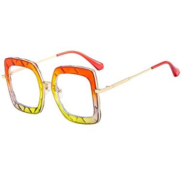 Imagem de Óculos vintage feminino masculino anti azul claro quadrado óculos transparente armação de óculos lente transparente armação de óculos, 8, tamanho único