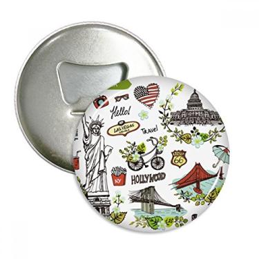 Imagem de Emblema multifuncional Spring Liberty White House USA Graffiti abridor de garrafas ímã de geladeira