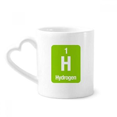Imagem de H Hydrogen Chemical Element Caneca Ciência Café Cerâmica Copos Copo Coração Vidro