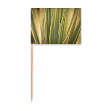 Imagem de Folhas de plantas natureza foto palito bandeiras marcadoras decoração de festa