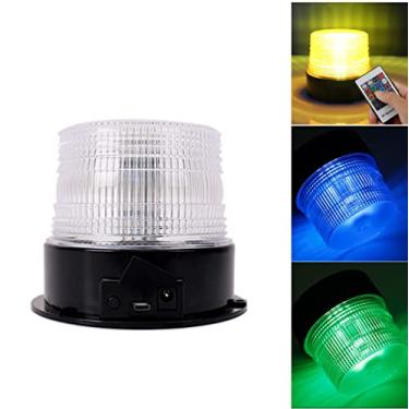 Imagem de Luz de emergência LED recarregável RGB multicolorida com controle remoto, luz de segurança de trânsito magnética com bateria recarregável interna para carro caminhão