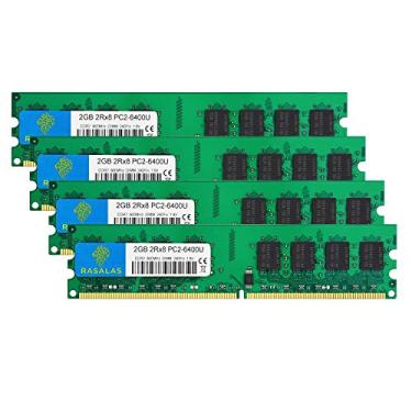 Imagem de Rasalas Kit DDR2 8GB PC2-6400 (4x2GB) DDR2-800 UDIMM 2GB RAM 2RX8 1.8V CL6 Non-ECC Unbuffered Desktop RAM
