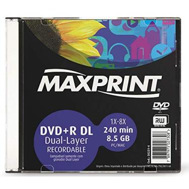 Imagem de MÍDIA DVD+R Dual Layer Gravável MAXPRINT 8.5 GB - 240 MIN - 8X - Slim