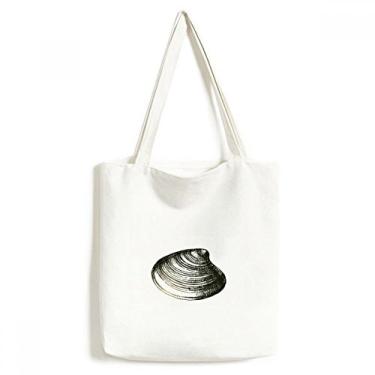 Imagem de Bolsa de lona preta com ilustração da vida marinha e bolsa de compras casual