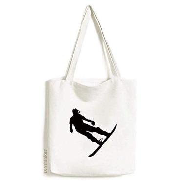 Imagem de Bolsa de lona esportiva para esqui e jogador de esqui, bolsa de compras casual