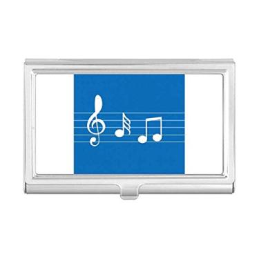 Imagem de Music 5-le Staff Blue Porta-cartões de visita carteira de bolso
