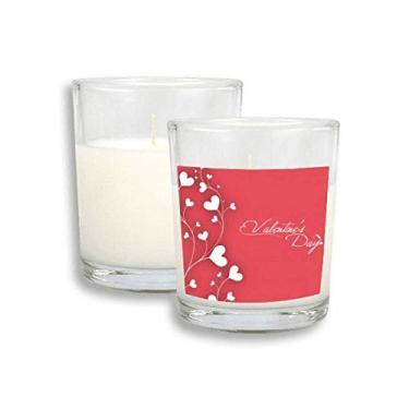 Imagem de Velas brancas corações videiras dia dos namorados rosa branco incenso cera perfumada de vidro