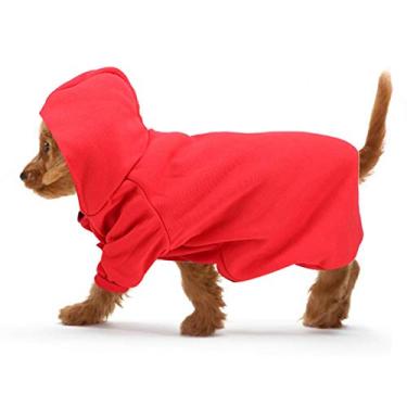 Imagem de Deryang Moletom com capuz para cães, casaco macio e respirável (vermelho, GG)