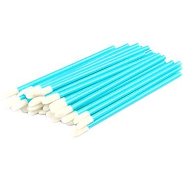 Imagem de Escova de lábios descartável 50 ferramentas de remoção de cílios, batom, brilho labial, rímel, cosméticos, cosméticos, cosméticos, maquiagem, batom, brilho labial, maquiagem, kit de cosméticos, 50 peças, azul