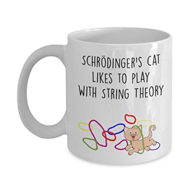 Imagem de Caneca de gato Schrodinger's Cat – Caneca divertida de cacau quente – ideia de de Natal