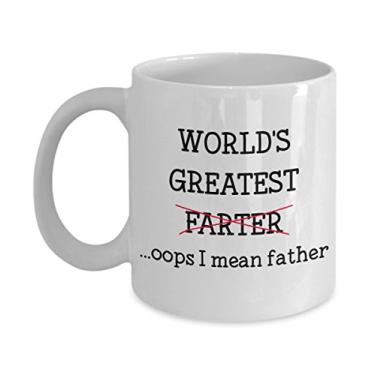 Imagem de Caneca World's Greatest Farter - World's Greatest Farter .Oops I Mean Father - Presente de Dia dos Pais - Caneca de café de cacau quente divertido - de aniversário