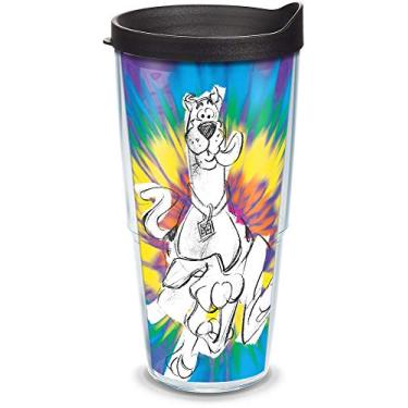 Imagem de Tervis Warner Brothers - Scooby-Doo Copo de viagem isolado de parede dupla feito nos EUA mantém as bebidas frias e quentes, 700 ml, tie-dye