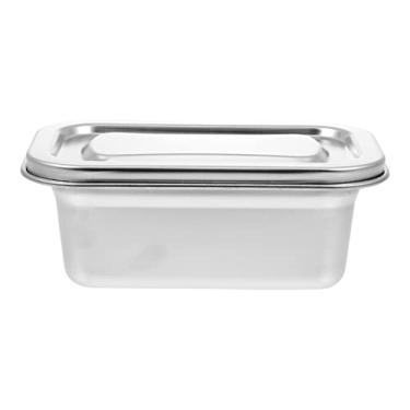 Imagem de Refrigerator Ice Cream Box Stainless Steel Freezer Box Metal Freezer Bin Airtight Snack Bowl Reusable Refrigerator Food Storage Container with Lids for Kitchen Accessories