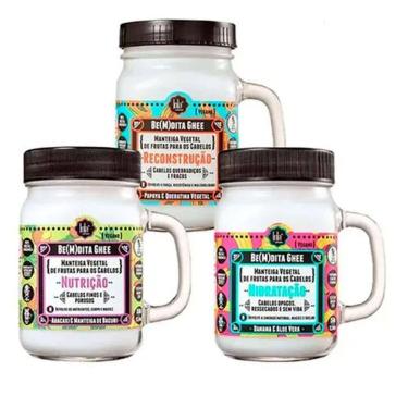 Imagem de Kit Lola Cronograma Capilar Bemdita Ghee 350g - 3 Unidades