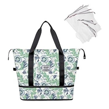 Imagem de NPBAG Bolsa esportiva feminina de viagem, bolsa grande expansível para carregar no fim de semana, bolsa de treino de ginástica, bolsa noturna, bolsa hospitalar para mamãe para trabalho de parto e