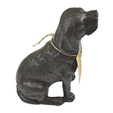 Imagem de Lulu Decor, Batente de porta decorativo de ferro fundido, batentes de porta, escultura, estátua de cachorro (preto antigo 1,8 kg)