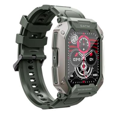 Imagem de Hrich Smartwatch para Homens,Relógio Inteligente para Esportes ao ar Livre,5ATM/IP67,com Faça e Receba Chamadas,Notificação de Mensagem (verde)