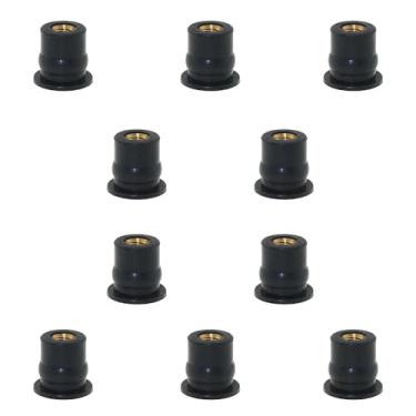 Imagem de DGZZI 10 peças M6 Porca de borracha para para-brisas e carenagem de motocicleta de 6 mm para carenagens de motocicleta e fixação de partes do corpo e guarda-lamas
