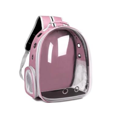 Imagem de SHENGX Mochila Transportadora Para Gatos, Mochila Para Animais De EstimaçãO, Mochila PortáTil E RespiráVel Para Carregar Animais De EstimaçãO, ImpermeáVel, Transparente,Rosa,B