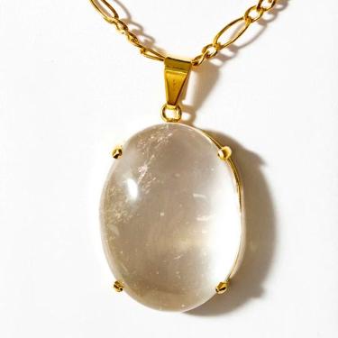 Imagem de Colar Extra Cabochão Pedra Quartzo Cristal Garra Prata 950
