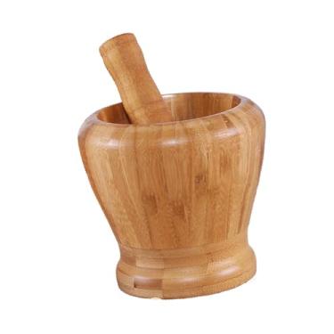 Imagem de Generic Conjunto de argamassa e pilão de madeira imprensa de alho portátil conjunto de moagem de especiarias conjunto de espremedor de alho, eu