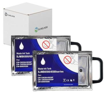 Imagem de DLMELHOR 2 cartuchos de manutenção SJMB6500 SJMB6000 Tanque de tinta para resíduos compatíveis com impressora Epn ColorWorks CW-C6000A CW-C6000P CW-6030A CW-6030P CW-C6500A CW-C6500P, conjunto de 2