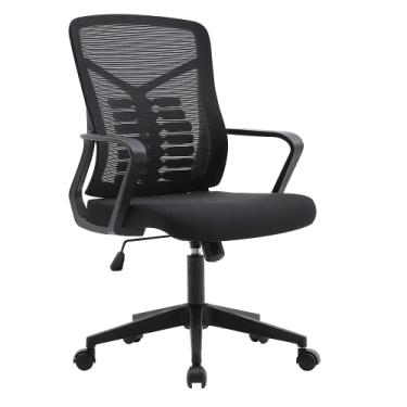 Imagem de Cadeira de Escritório Leap Plus Giratória com Ajuste de Altura e Revestimento Mesh Preta - OCH05 ELG
