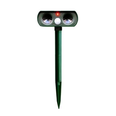Imagem de Mingzhe Repelente ultrassônico de animais com sensor de movimento movido a energia solar ao ar livre repelente de pragas à prova d'água repelentes de jardim para camundongos ratos esquilos gambás guax