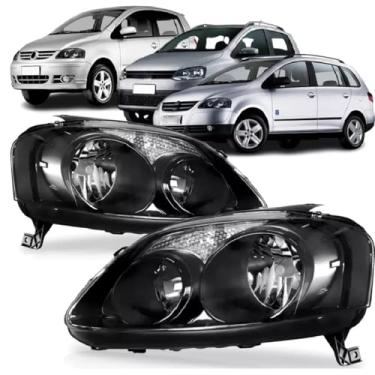 Imagem de Farol Fox, Crossfox, Spacefox 2003 2004 2005 2006 2007 2008 2009 Máscara Negra Foco Duplo - UNIDADE Lado:DIREITO (PASSAGEIRO)