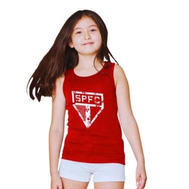 Imagem de Camiseta Infantil São Paulo Regata Vermelha Stamp Oficial - Revedor