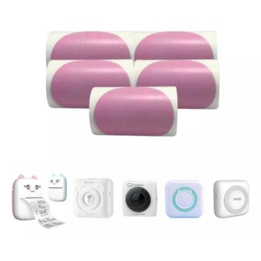 Imagem de Etiqueta Redonda 5cm Para Mini Impressora Gatinho - 5 Rolos - TITANNET