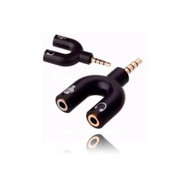 Imagem de Adaptador Splitter P3 Headset Fone Microfone P2 X P3 Audio - Generica
