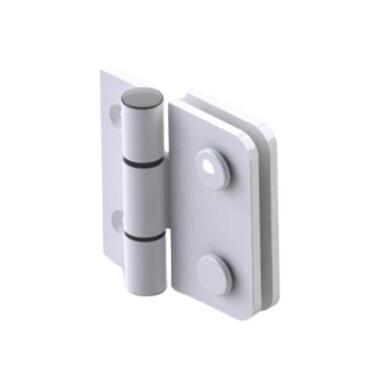 Imagem de Dobradiça em Alumínio Branca para Vidro Temperado Alumiconte DOB1132EB