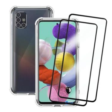 Imagem de Capa A51, Capinha Anti Impacto e 2x Pelicula Vidro 3D Para Samsung Galaxy A51 Case Transparente Proteção de Câmera
