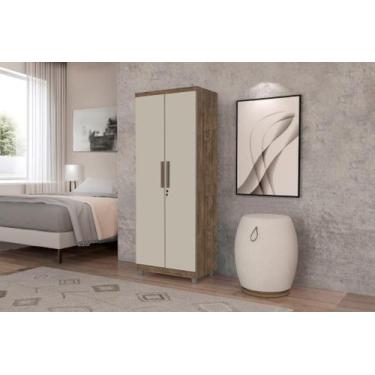 Imagem de Multiuso Organizador OU Com Chave 2 Portas Cor Canela / Off White - SM