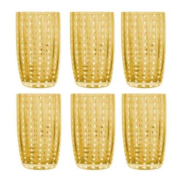 Imagem de Kit 6 Copos Alto de Vidro para Água Sucos e Refrigerante Orquídea Âmba