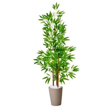 Imagem de Bambu Artificial Permanente + Vaso Decorativo - PAS Redes, Redondo Beg