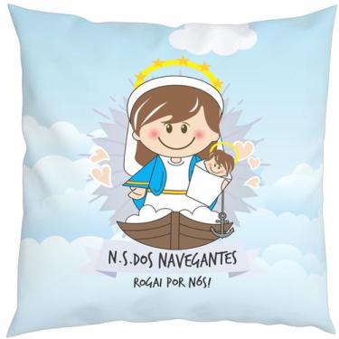 Imagem de Almofada Com Enchimento Oração Santinho Nossa Senhora dos Navegantes -