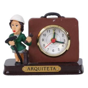 Imagem de Boneco Profissional Arquiteta Miniatura C/ Relógio 8 Cm - Zona Livre