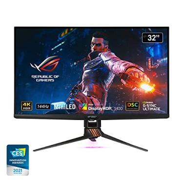 Imagem de ASUS ROG Swift 81.3 cm 4K HDR 144Hz DSC Gaming Monitor (PG32UQX) - UHD (3840 x 2160), Mini-LED IPS, G-SYNC Ultimate, regulação local, tecnologia Quantum Dot, DisplayHDR 1400, Eye Care, DisplayPort,