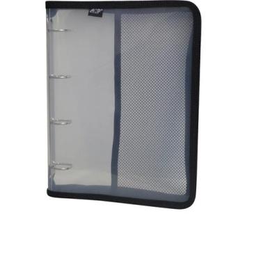 Imagem de Fichário Universitário Transparente Com Ziper Preto - ACP
