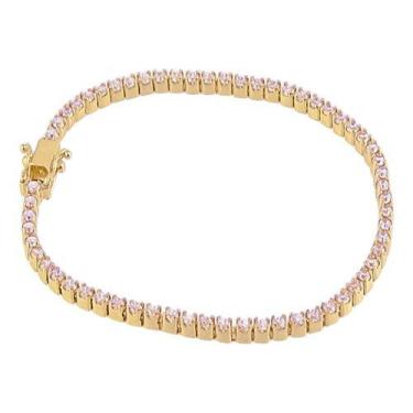 Imagem de Pulseira Feminina Ouro 18k 750 Maciço Riv 18 Cm Certificado - JOIE JOI