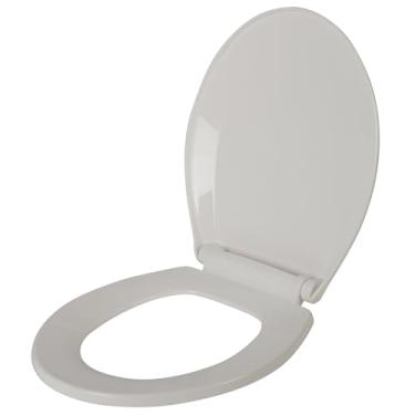 Imagem de Assento de vaso sanitário redondo de plástico chanfrado de luxo Bath Bliss em branco