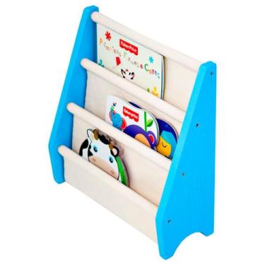 Imagem de Rack Para Livros Infantil, Standbook Montessoriano Mini Azul - Curumim