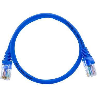 Imagem de Cabo de Rede Patch Cord Cat5e CCA Azul 60 centímetros - CABOS PATCHCOR