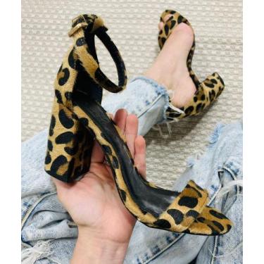 Imagem de Sandália Gisele Salto grosso Onça Rafaela Salomão, 35