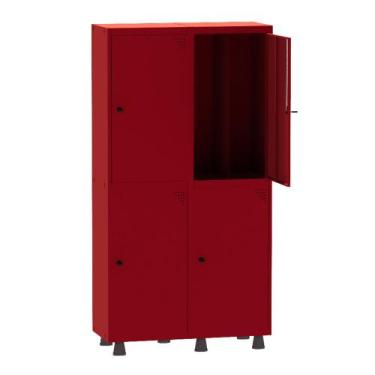 Imagem de Armário Guarda Volume Locker Roupeiro Insalubre 2 Vãos 04 Portas GRP50