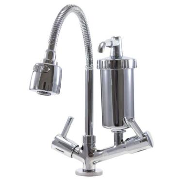 Imagem de Torneira Gourmet Com Filtro de Pia Mesa Bancada C-60 1/4 Volta - Reino