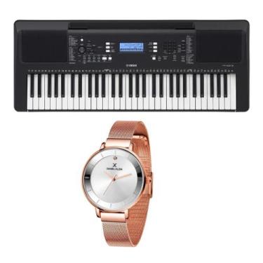 Imagem de Kit Teclado Yamaha Arranjador PSR E373 e Relógio Dk11164-4