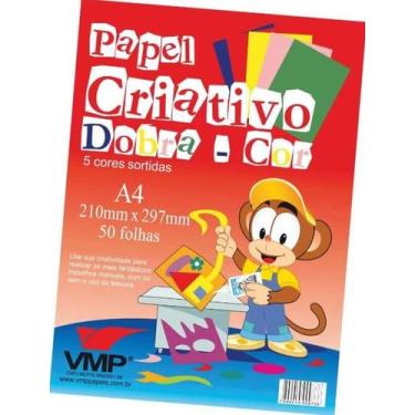 Imagem de Papel Criativo DobraCor A4 50 Folhas Colorido Volta as Aulas - MaisTem